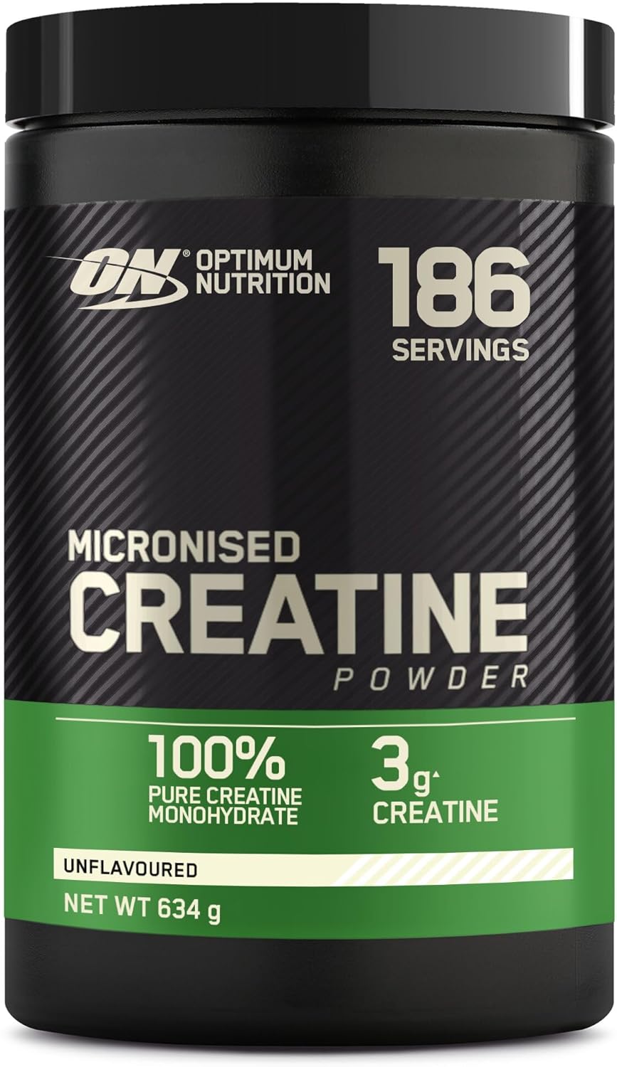 Optimum Nutrition Micronized Creatine Monohydrate Powder, Unflavoured, 634 g, 186 Servings