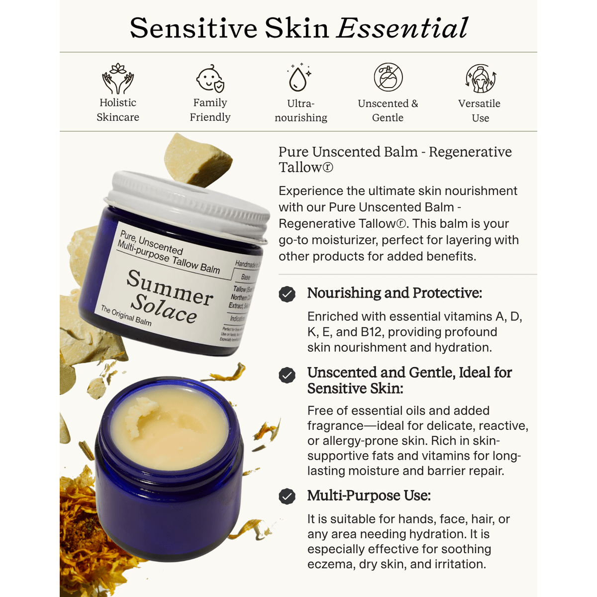 Pure Unscented Tallow – Slow Body Care® Set